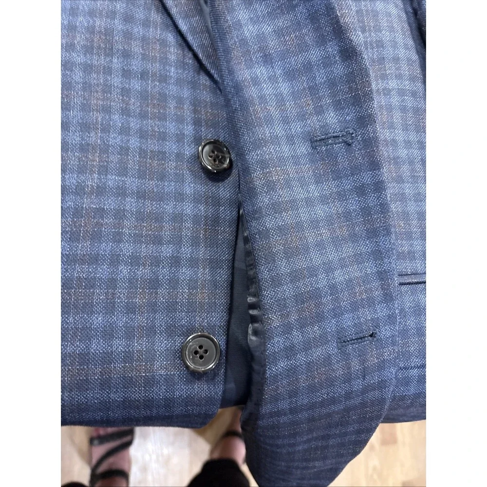 Ralph Lauren Mens Blue Wool 2-Button Single Vent Blazer Jacket 46R